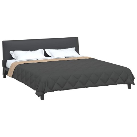 LETNI KOŁDRA ANTRACYT I TAUPE 220X 200CM MIKROFIBRA