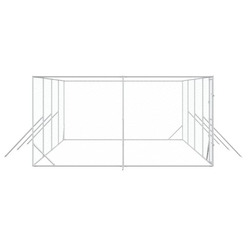 KOJEC ZEWNĘTRZNY DLA PSA SREBRNY 8X4X2M STAL GALWANIZOWANA