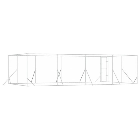 KOJEC ZEWNĘTRZNY DLA PSA SREBRNY 8X4X2M STAL GALWANIZOWANA
