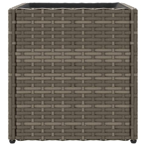 DONICE OGRODOWE 2 SZT. SZARE 36X30X32CM POLIRATTAN