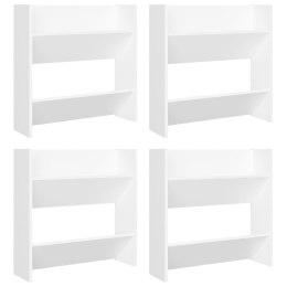 PÓŁKI ŚCIENNE NA BUTY 4 SZT. BIAŁE 60X18X60CM