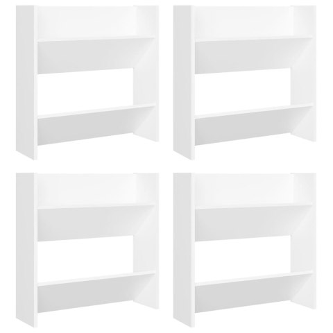 PÓŁKI ŚCIENNE NA BUTY 4 SZT. BIAŁE 60X18X60CM