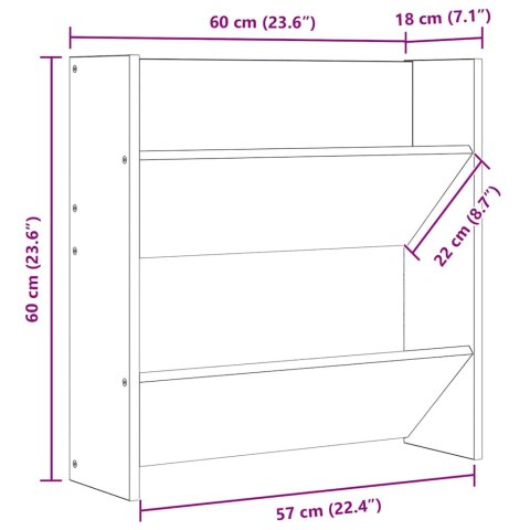 PÓŁKI ŚCIENNE NA BUTY 4 SZT. CZARNE 60X18X60CM
