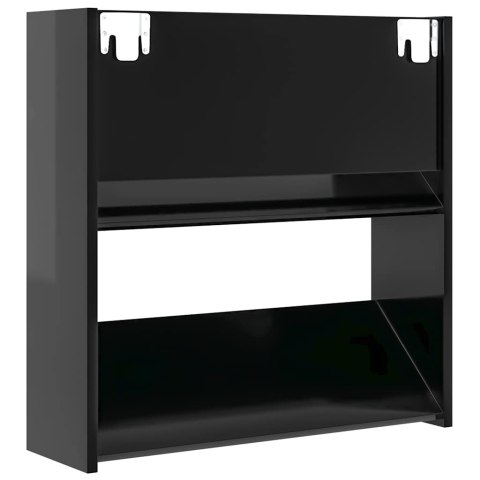 PÓŁKI ŚCIENNE NA BUTY 4 SZT. CZARNE POŁYSK 60X18X60CM