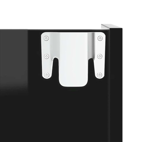 PÓŁKI ŚCIENNE NA BUTY 4 SZT. CZARNE POŁYSK 60X18X60CM