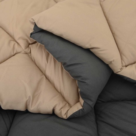 ZIMOWA KOŁDRA ANTRACYT I TAUPE 220X 135CM MIKROFIBRA