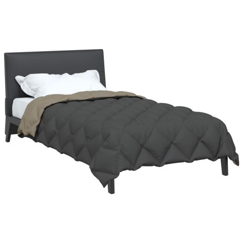 ZIMOWA KOŁDRA JASNOSZARY I ANTRACYTOWY 220X 135CM MIKROFIBRA