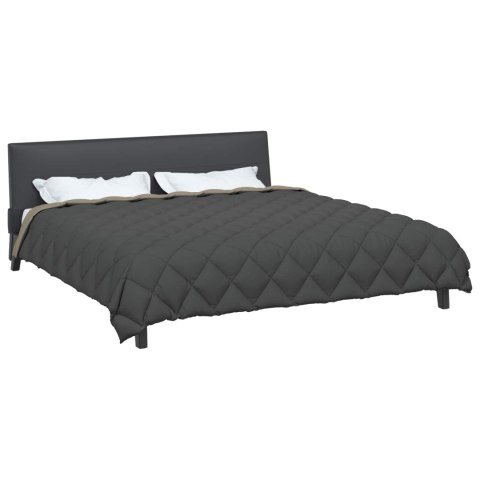 ZIMOWA KOŁDRA JASNOSZARY I ANTRACYTOWY 240X 260CM MIKROFIBRA