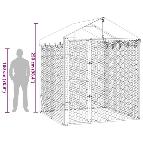 KOJEC DLA PSA Z DACHEM SREBRNY 2X2X2,5M STAL GALWANIZOWANA