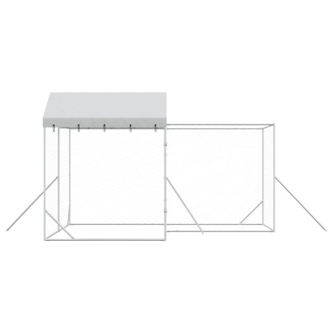 KOJEC DLA PSA Z DACHEM SREBRNY 4X4X2,5M STAL GALWANIZOWANA