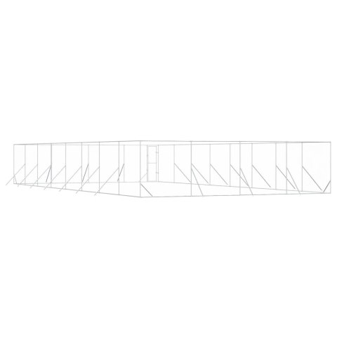 KOJEC ZEWNĘTRZNY DLA PSA SREBRNY 8X16X2M STAL GALWANIZOWANA