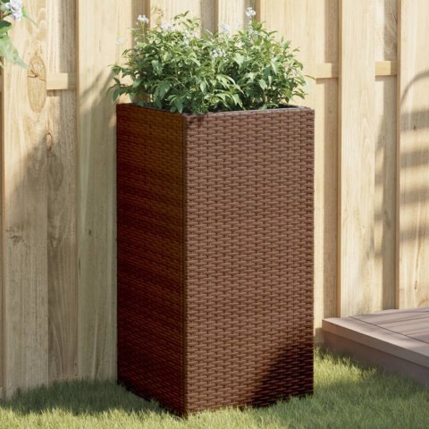 DONICE OGRODOWE 2 SZT. BRĄZOWE 40X40X80CM RATTAN PE