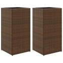 DONICE OGRODOWE 2 SZT. BRĄZOWE 40X40X80CM RATTAN PE