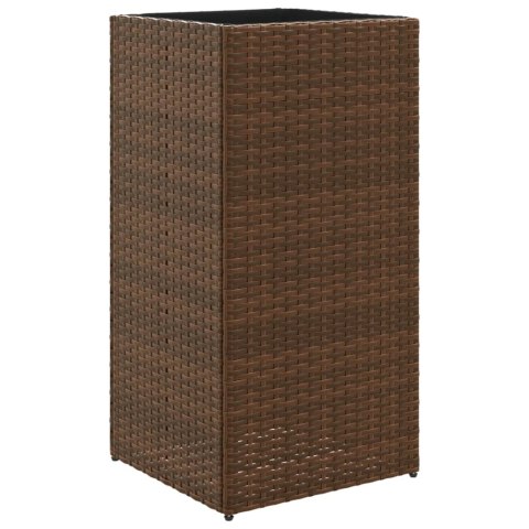 DONICE OGRODOWE 2 SZT. BRĄZOWE 40X40X80CM RATTAN PE