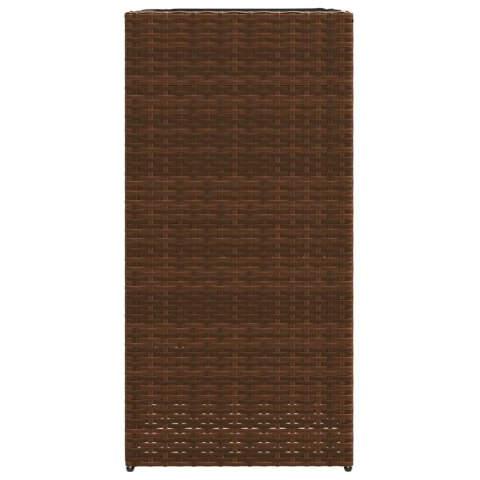 DONICE OGRODOWE 2 SZT. BRĄZOWE 40X40X80CM RATTAN PE