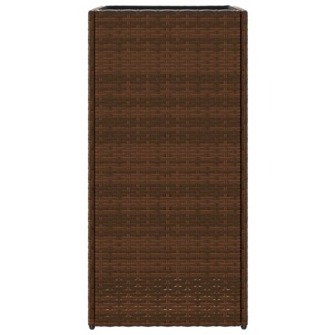 DONICE OGRODOWE 2 SZT. BRĄZOWE 40X40X80CM RATTAN PE