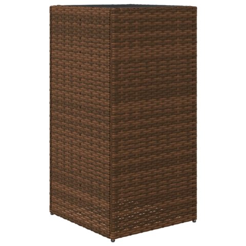 DONICE OGRODOWE 2 SZT. BRĄZOWE 40X40X80CM RATTAN PE