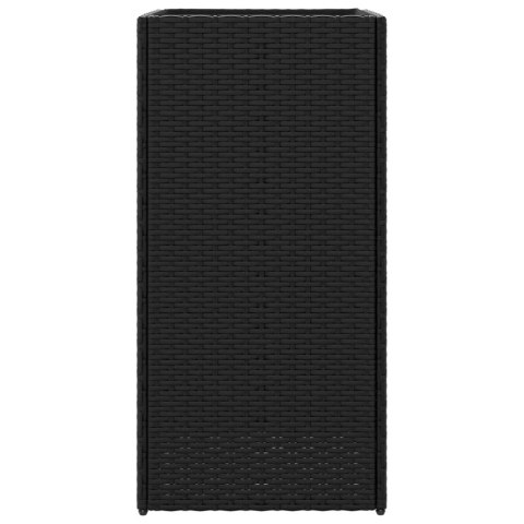 DONICE OGRODOWE 2 SZT. CZARNE 40X40X80CM RATTAN PE