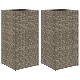 DONICE OGRODOWE 2 SZT. SZARE 40X40X80CM RATTAN PE