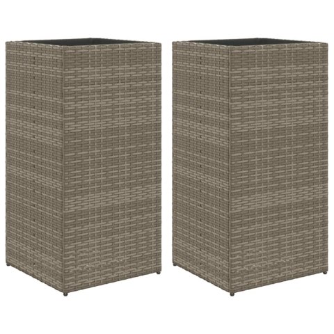 DONICE OGRODOWE 2 SZT. SZARE 40X40X80CM RATTAN PE