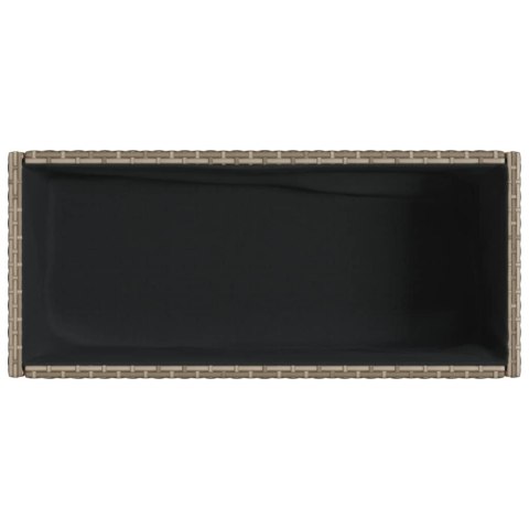 DONICE OGRODOWE Z PÓŁKĄ 2 SZT. SZARE 70X28X70CM POLIRATTAN