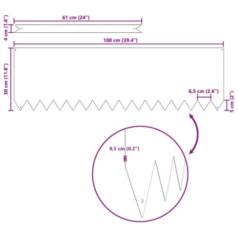 KRAWĘŻNIK DO TRAWNIKA 20 PCS CZARNY 100X 0.05X 20CM