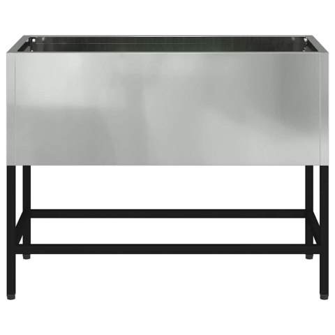 PODWYŻSZONA DONICZKA OGRODOWA SREBRNA 60X26X45CM