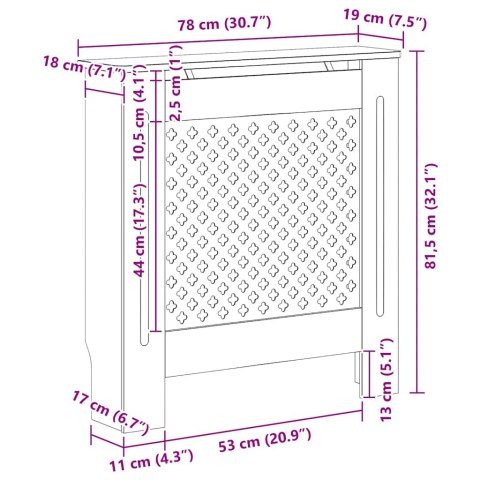 OSŁONA NA KALORYFER GRZEJNIK SZARA 78CM