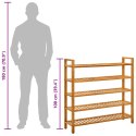 STOJAK NA BUTY Z 5 PÓŁKAMI 100X27X100CM DREWNO DĘBOWE