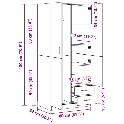 SZAFA BIAŁA 80X52X180CM