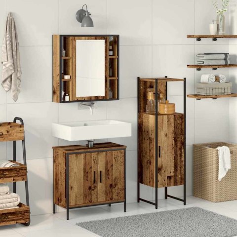 ZESTAW MEBLI ŁAZIENKOWYCH 3 PCS BRĄZOWY