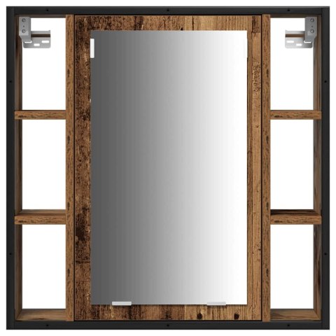 ZESTAW MEBLI ŁAZIENKOWYCH Z PÓŁKĄ Z DRZWIAMI 3 PCS STARE DREWNO