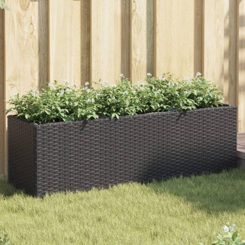 DONICA OGRODOWA OGRODOWA Z 3 WKŁADAMI CZARNA 105X30X32CM RATTAN PE