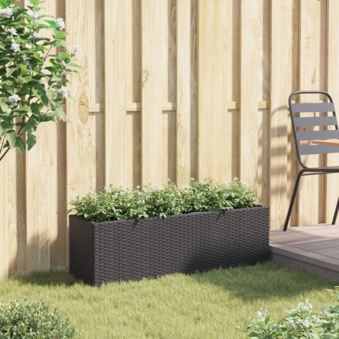 DONICA OGRODOWA OGRODOWA Z 3 WKŁADAMI CZARNA 105X30X32CM RATTAN PE