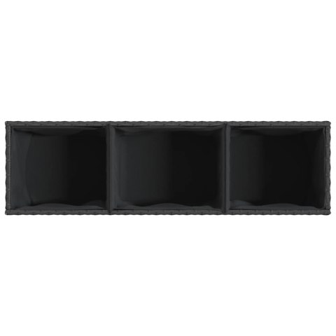 DONICA OGRODOWA OGRODOWA Z 3 WKŁADAMI CZARNA 105X30X32CM RATTAN PE