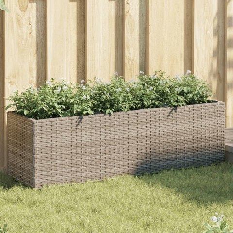 DONICA OGRODOWA OGRODOWA Z 3 WKŁADAMI SZARA 105X30X32CM RATTAN PE