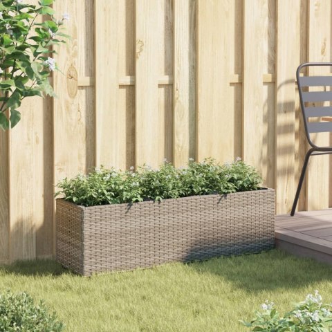 DONICA OGRODOWA OGRODOWA Z 3 WKŁADAMI SZARA 105X30X32CM RATTAN PE
