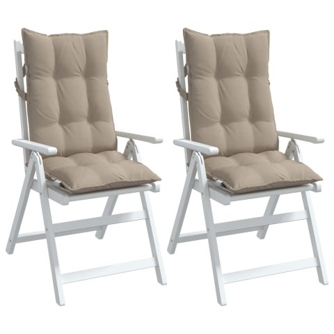 PODUSZKI NA KRZESŁA Z WYSOKIM OPARCIEM 2 SZT. TAUPE OXFORD