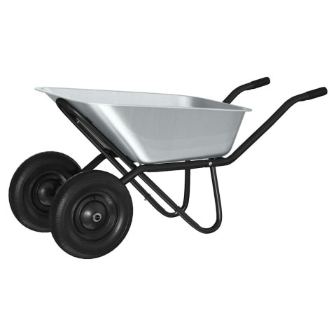 WÓZEK SREBRNY I CZARNY 137X 60X 65,5CM STAL