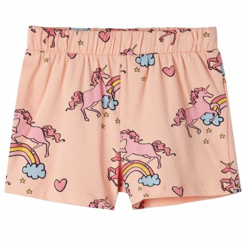 PIŻAMA DZIECIĘCA Z KRÓTKIMI RĘKAWAMI JASNOPOMARAŃCZOWA 92