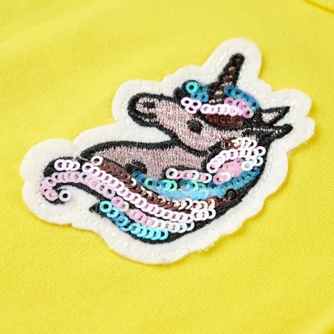 KOSZULKA DZIECIĘCA Z KRÓTKIMI RĘKAWAMI JASKRAWOŻÓŁTA 140