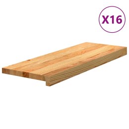 STOPNIE SCHODOWE 16 SZT. BRĄZOWE 70X25X2CM LITE DREWNO DĘBOWE