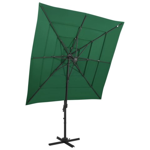 4-POZIOMOWY PARASOL NA ALUMINIOWYM SŁUPKU ZIELONY 250X250CM