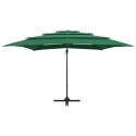 4-POZIOMOWY PARASOL NA ALUMINIOWYM SŁUPKU ZIELONY 250X250CM