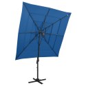 4-POZIOMOWY PARASOL NA ALUMINIOWYM SŁUPKU LAZUROWY 250X250CM