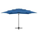 4-POZIOMOWY PARASOL NA ALUMINIOWYM SŁUPKU LAZUROWY 250X250CM