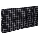 VidaXL Poduszki na palety, 2 szt., czarne w kratę, tkanina