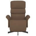 VidaXL Rozkładany fotel z podnóżkiem, brązowy, tkanina