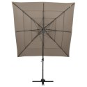 4-POZIOMOWY PARASOL NA ALUMINIOWYM SŁUPKU TAUPE 250X250CM