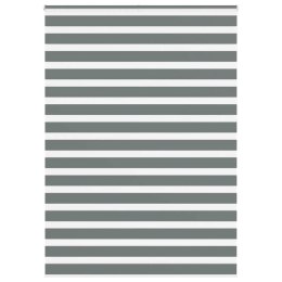 VidaXL Roleta zebra, ciemnoszara, szerokość tkaniny 150,9cm, poliester